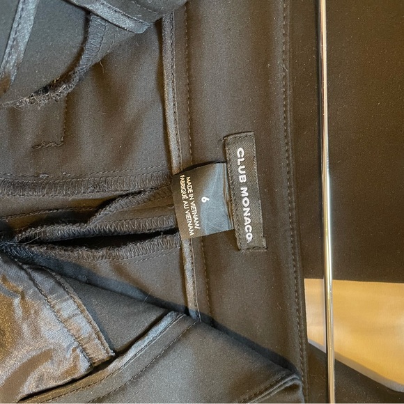 NWOT Club Monaco skinny black pant with leather pocket detail - Picture 5 of 5